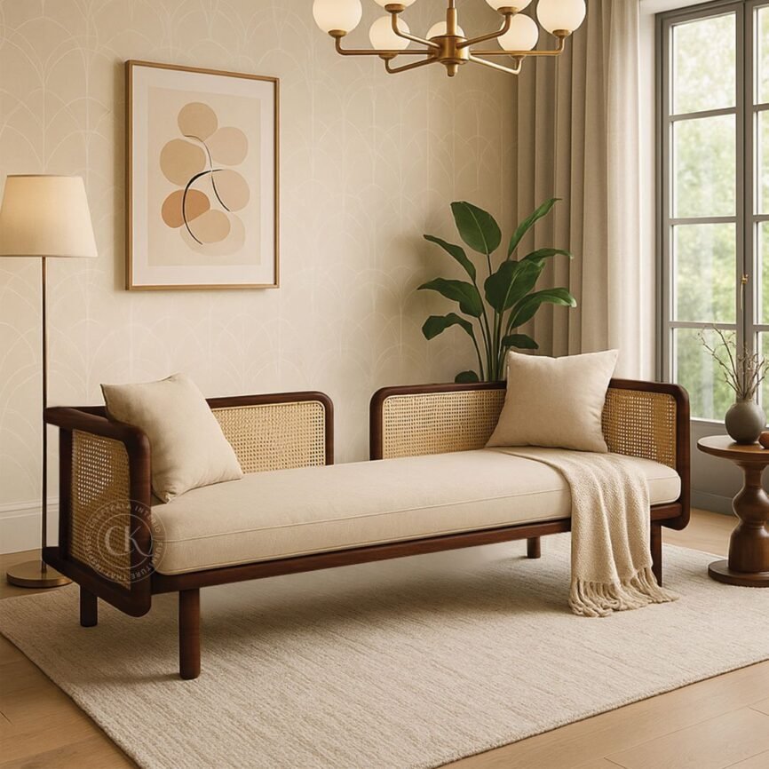 Wooden 3 Seater Sofa
