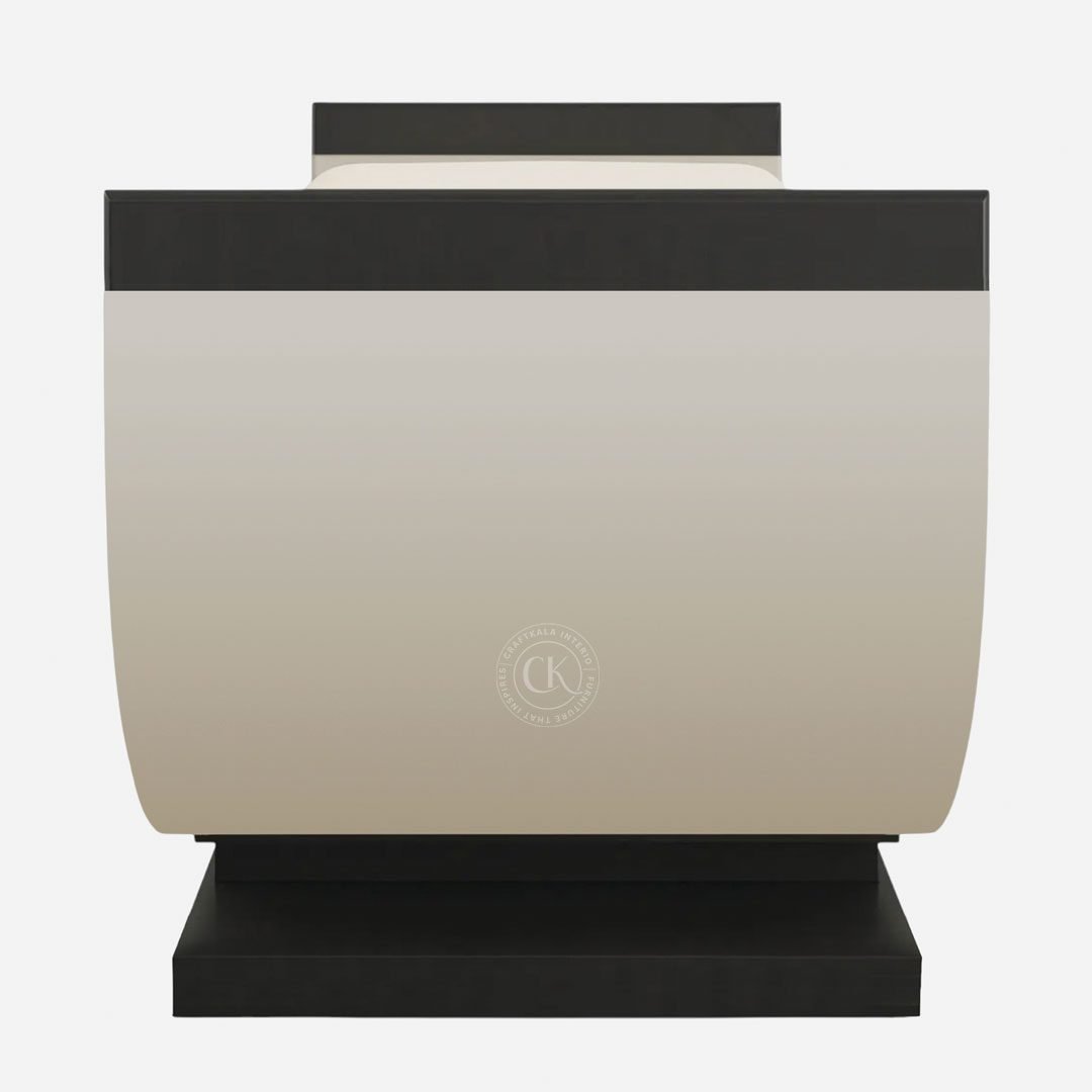 Crescent Sheesham Wood Recamier In Beige Color (5)