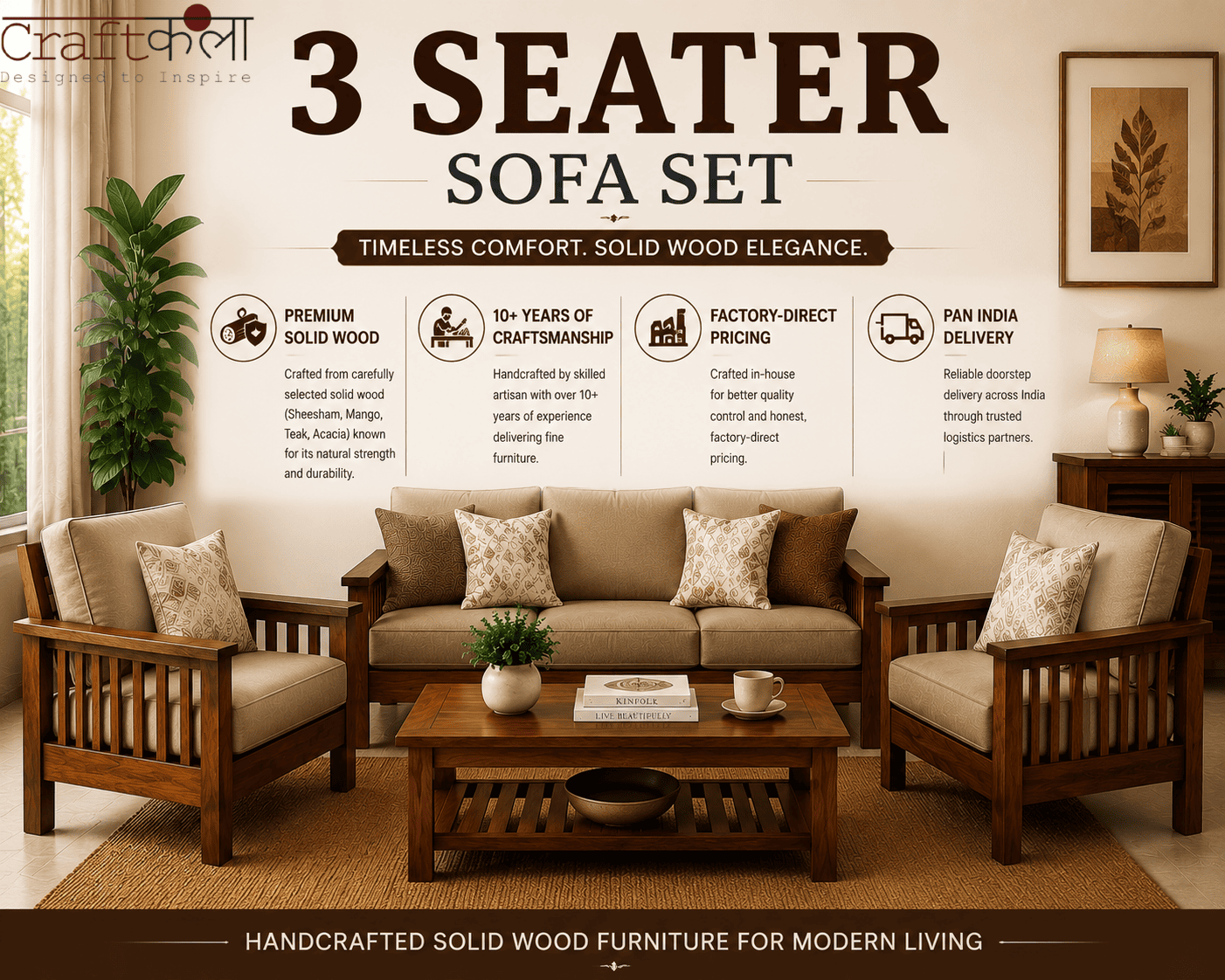 3 Seater Sofa Set