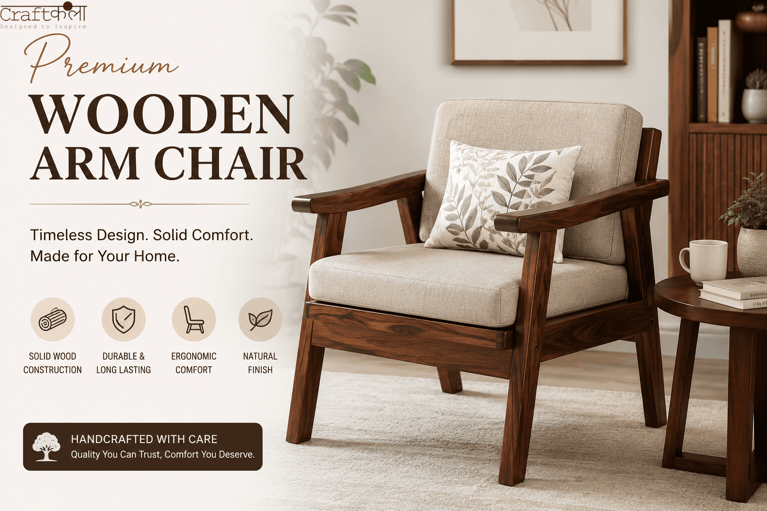 wooden arm chair