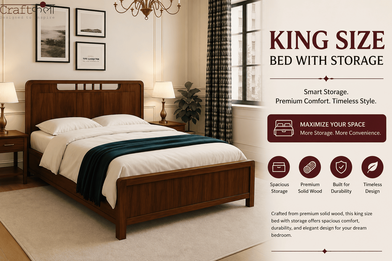 king size bed with storage