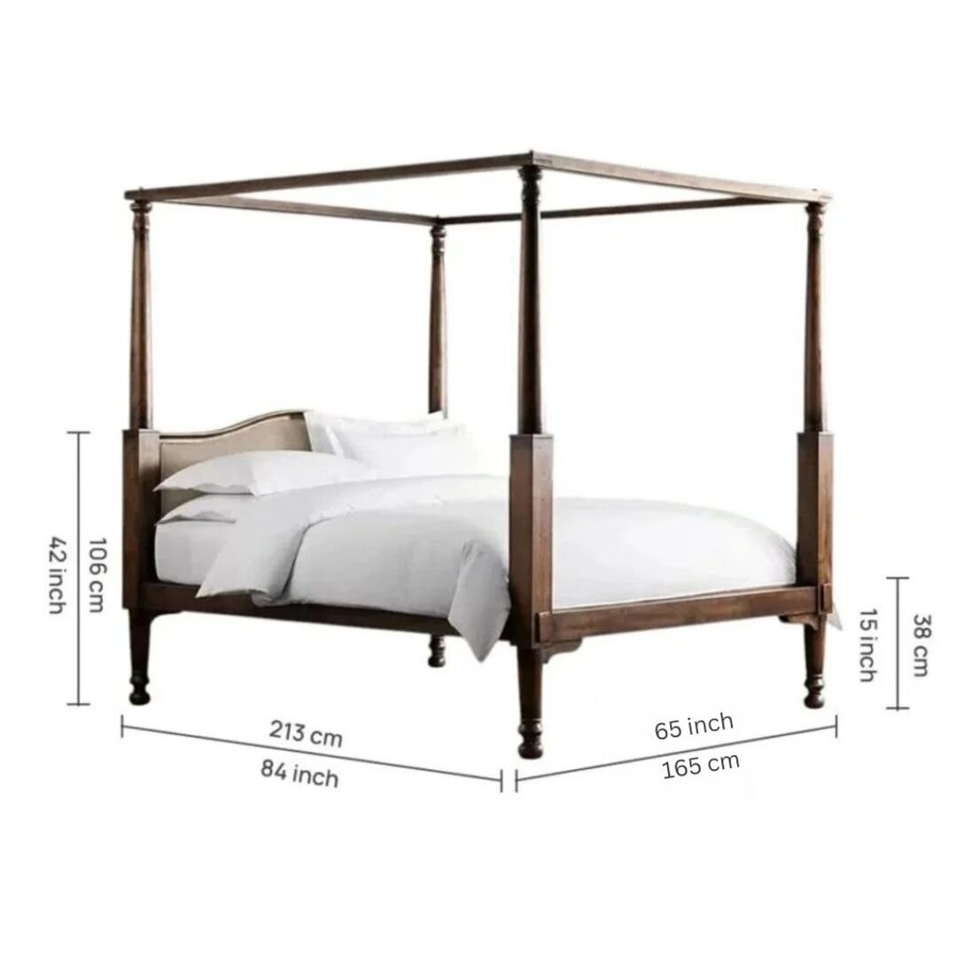 Nuvon Solid Wood Queen Size Bed CK011150-1